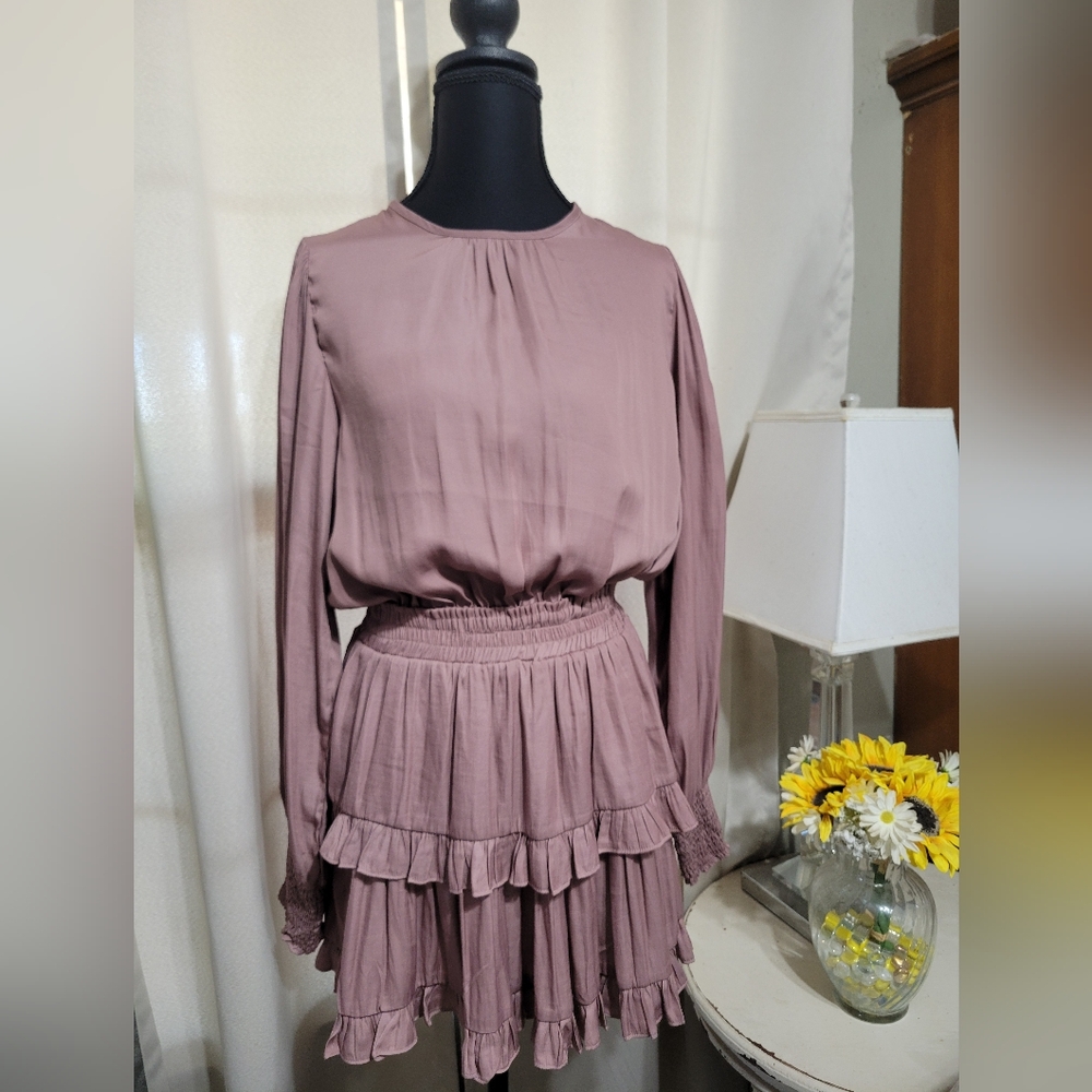 DO+BE Mauve Long Sleeve Mini Dress